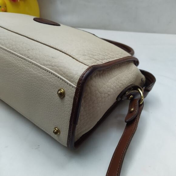 Dooney & Bourke Ivory Pebbled Leather Top Handle Satchel Bag - VTG Made in USA - Picture 15 of 16